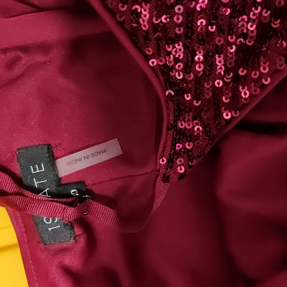 1.STATE 1.STATE Womens Sleeveless Sequin dress  Burgundy 10 - Picture 8 of 17